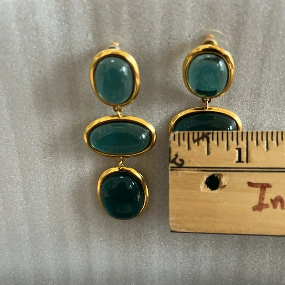 J.Crew Acetate Aqua Blue Drop Earrings - Picture 5 of 6